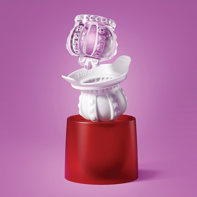 Cocktail Glass and Crown Ice Mold Gift Set