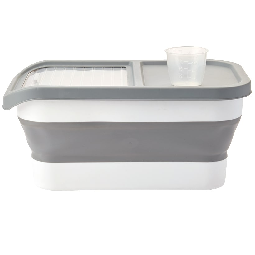 Dog Food Storage Container - Collapsible, 18LB Capacity, Sliding Lid