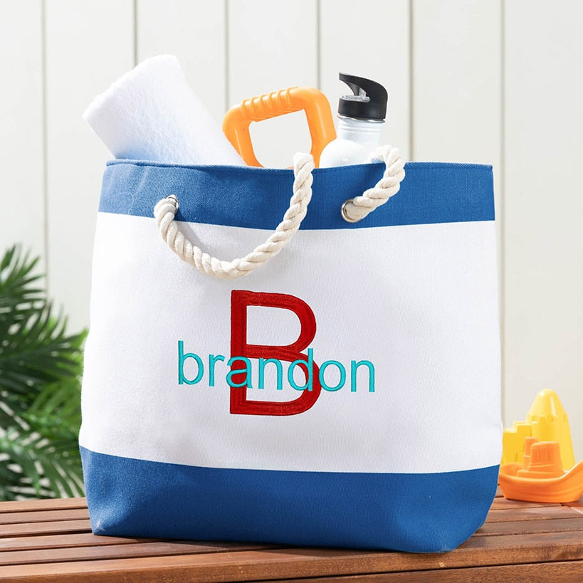Personalized Colorful Beach Tote