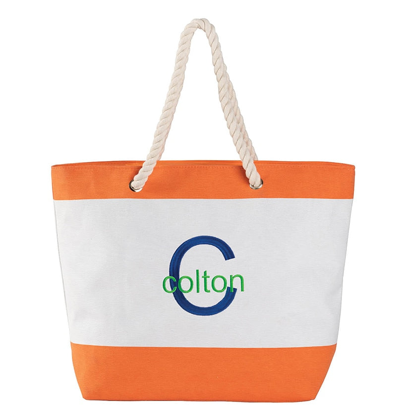 Personalized Colorful Beach Tote