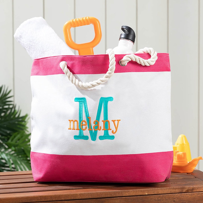 Personalized Colorful Beach Tote