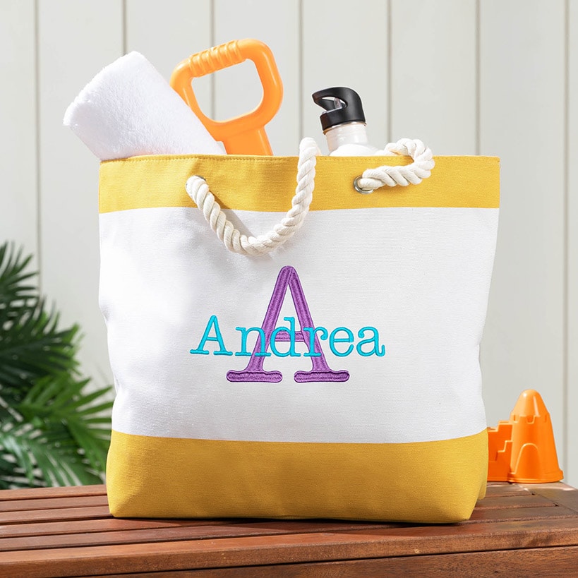 Personalized Colorful Beach Tote