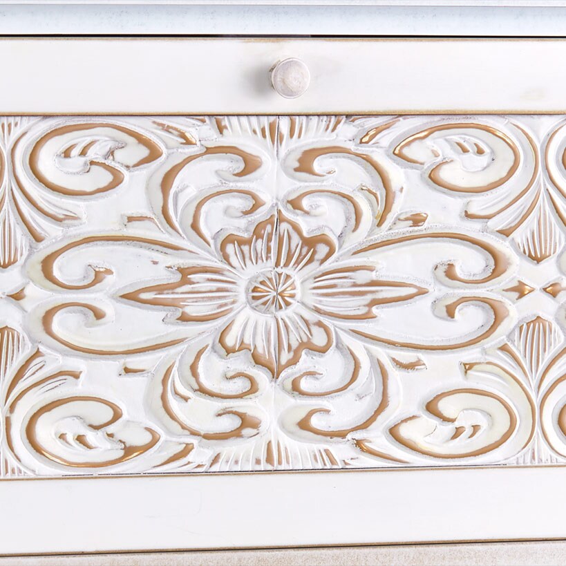 Slim Carved Design Console Tables with Hidden Storage