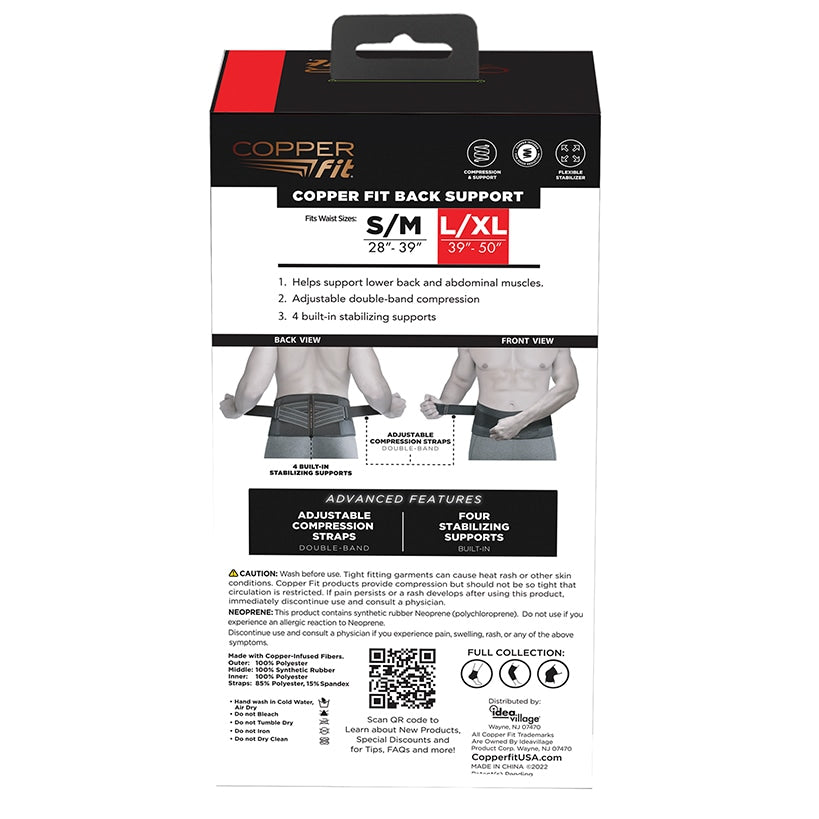 Copper Fit® Advanced Back Pro - Back Support, Unisex with Anti-Odor Fabric