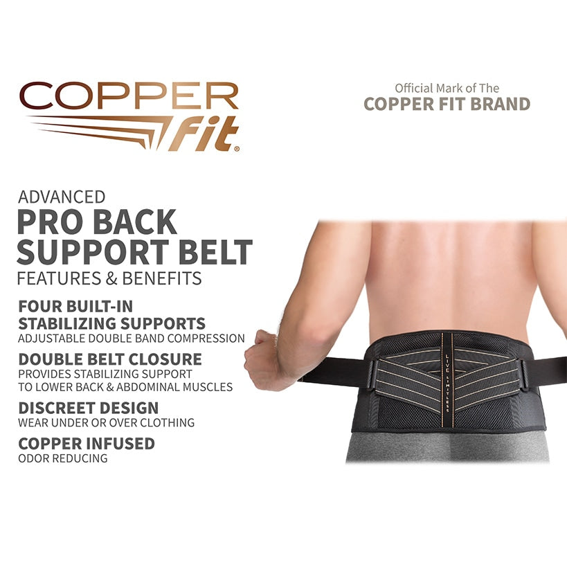 Copper Fit® Advanced Back Pro - Back Support, Unisex with Anti-Odor Fabric