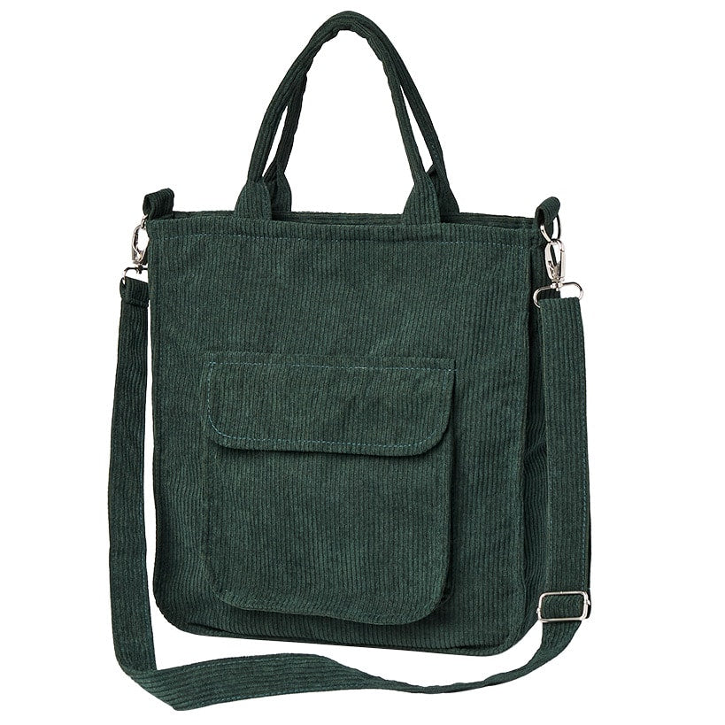 Women's Corduroy Crossbody Tote Bag