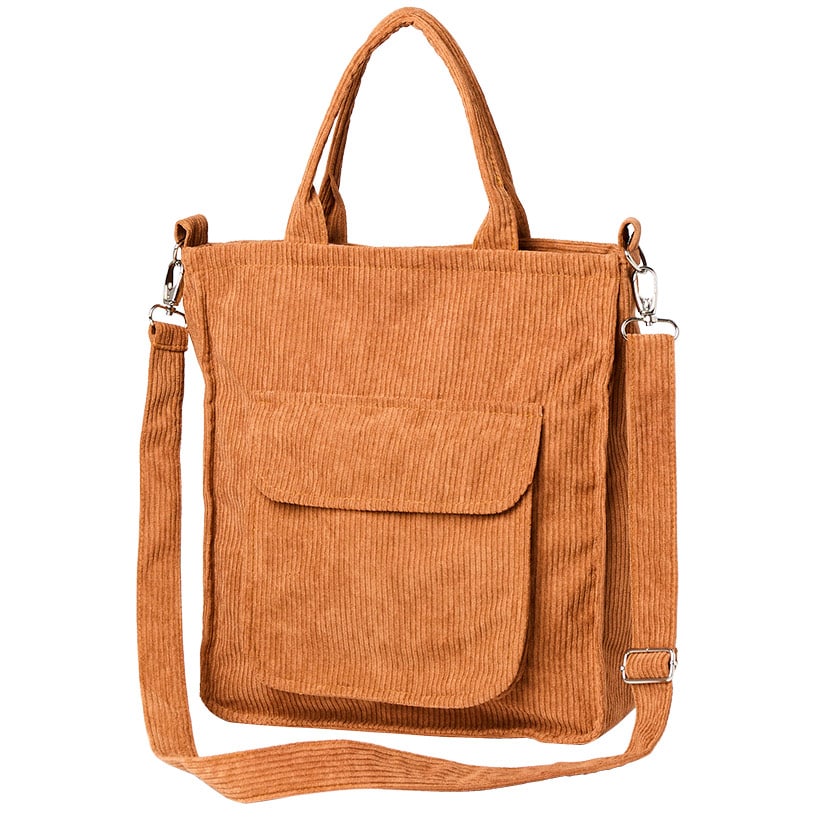 Women's Corduroy Crossbody Tote Bag