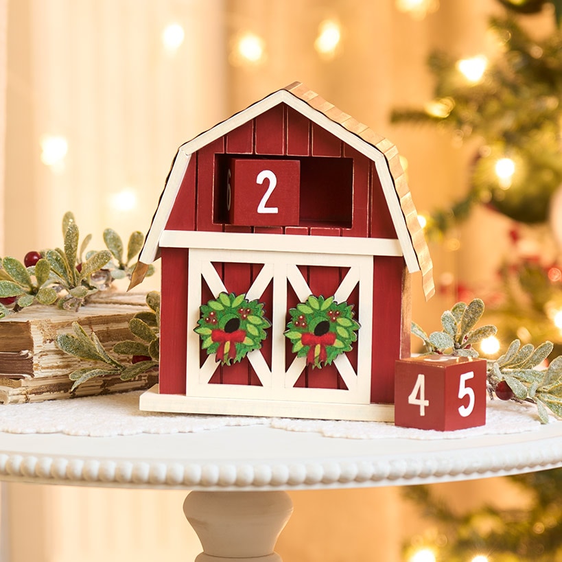Countdown to Christmas Calendar - Red Barn or Red Truck