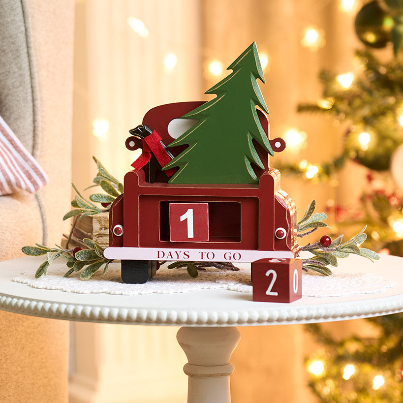 Countdown to Christmas Calendar - Red Barn or Red Truck