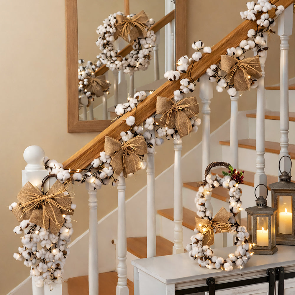 Country Cotton Boll Decor