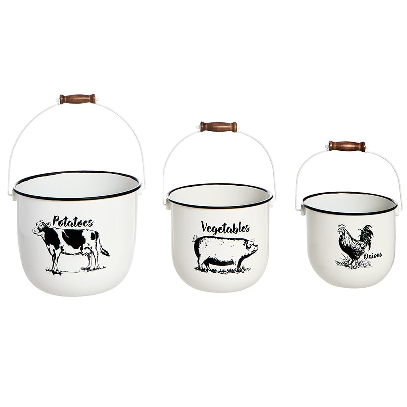 Country Metal Vegetable Bins