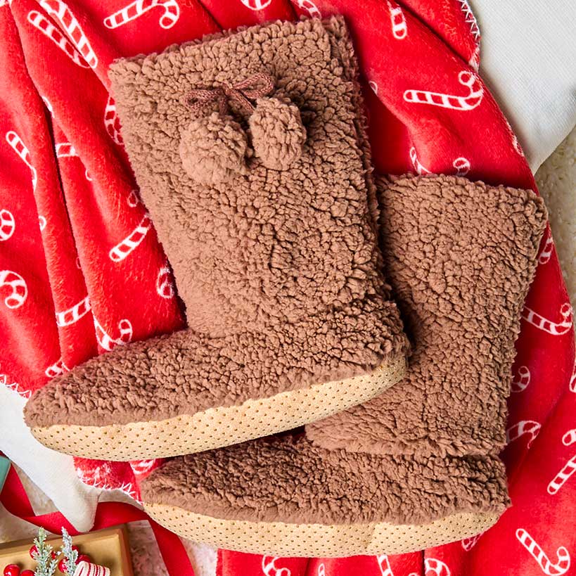 Cozy Sherpa Snuggle Socks#select-color_brown