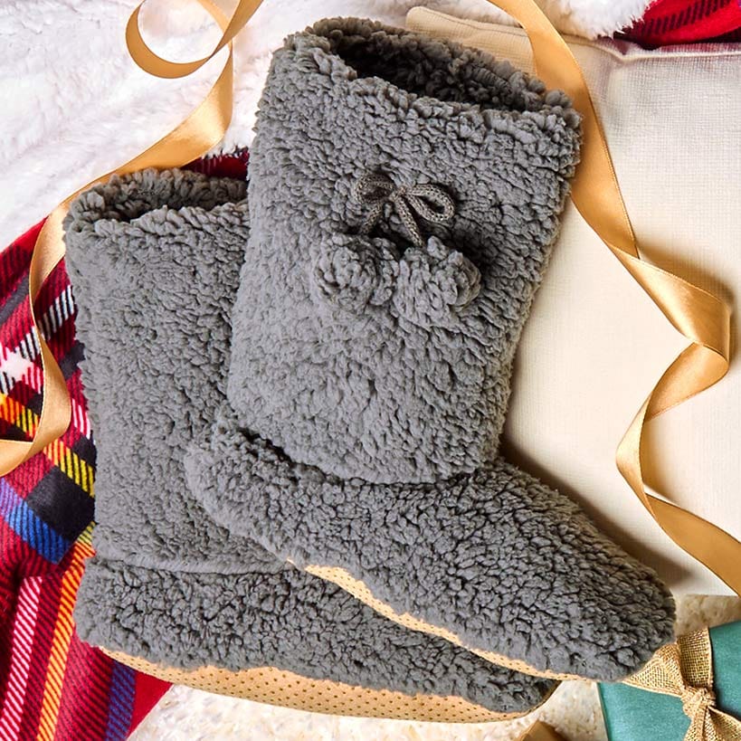 Cozy Sherpa Snuggle Socks#select-color_gray