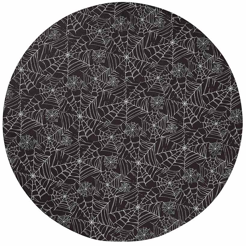 Round Custom Fitted Vinyl Tablecloth with Flannel Backing Halloween