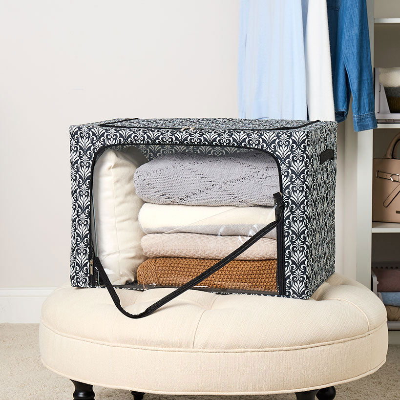 Damask Bedroom or Closet Storage Bin Organizer