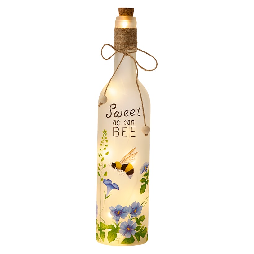 Decorative Lighted Bottles – Flowers Butterflies Bees and Hummingbirds