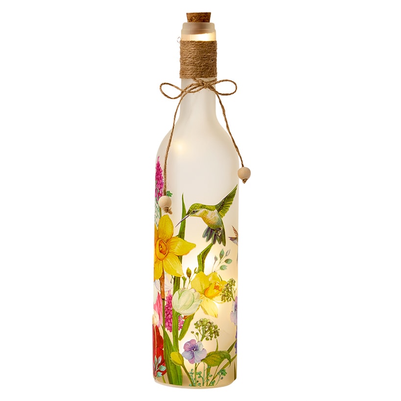 Decorative Lighted Bottles – Flowers Butterflies Bees and Hummingbirds