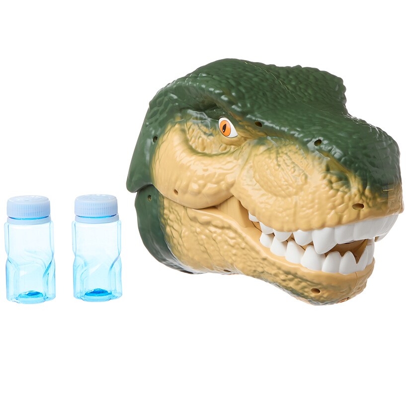 Dinosaur Bubble Machine - LED Light, Realistic Roaring, and Bubble Solution