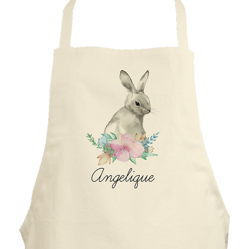 Personalized Floral Easter Bunny Apron