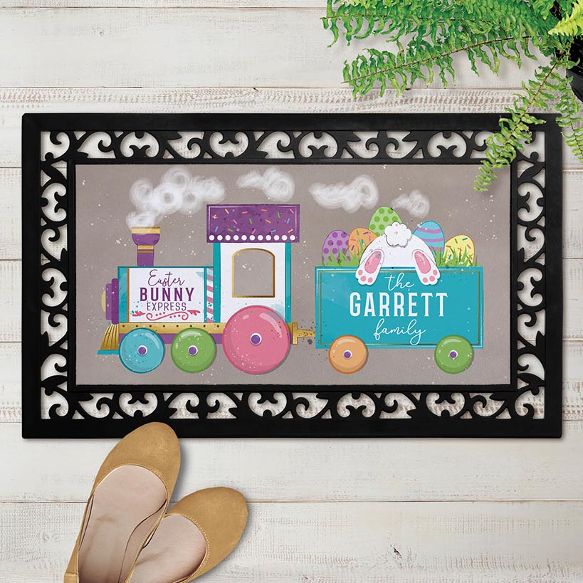 Personalized Easter Doormats with Rubber Frame