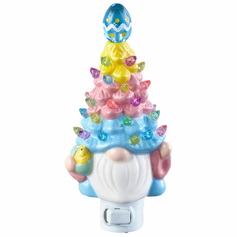Lighted Easter Retro Gnome Tree Night Light