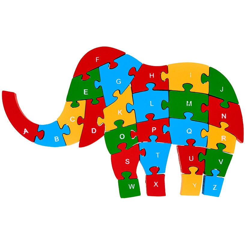 Kids' Learning Alphabet and Numbers Wooden Puzzle