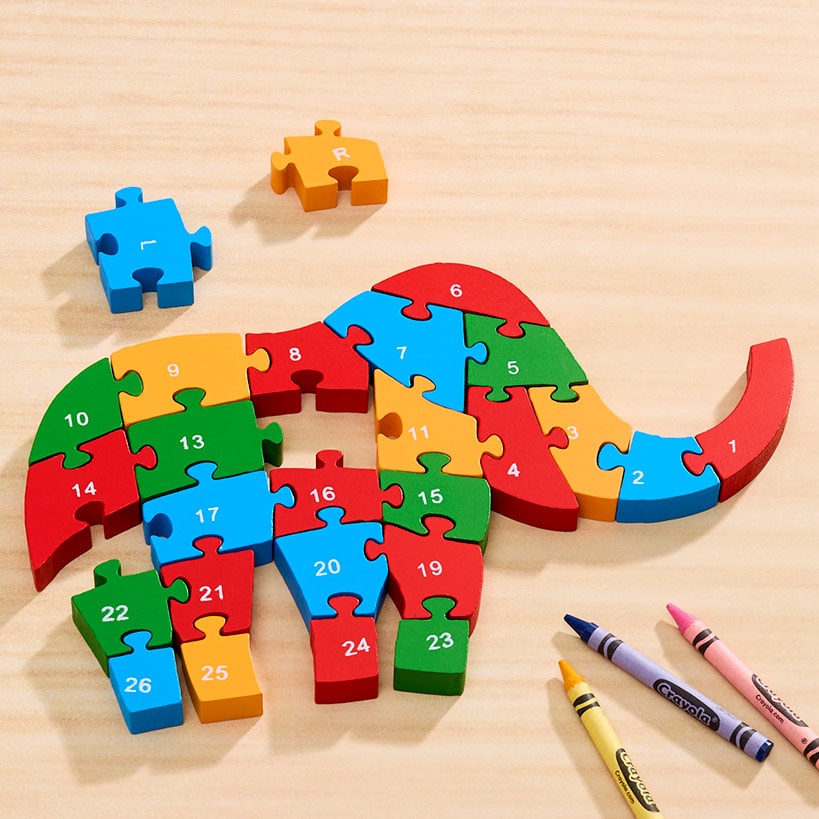 Kids' Learning Alphabet and Numbers Wooden Puzzle
