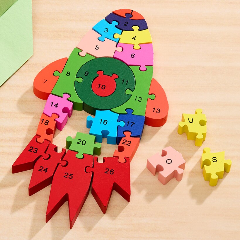 Kids' Learning Alphabet and Numbers Wooden Puzzle