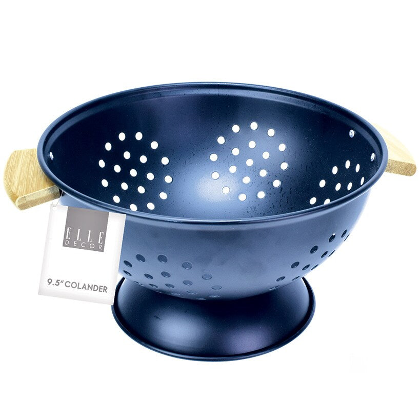Elle Decor Colander Strainer Kitchen Metal Wood Handles