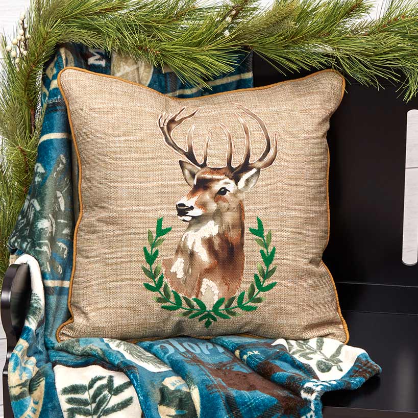 Wildlife Explorer Embroidered Decorative Pillow