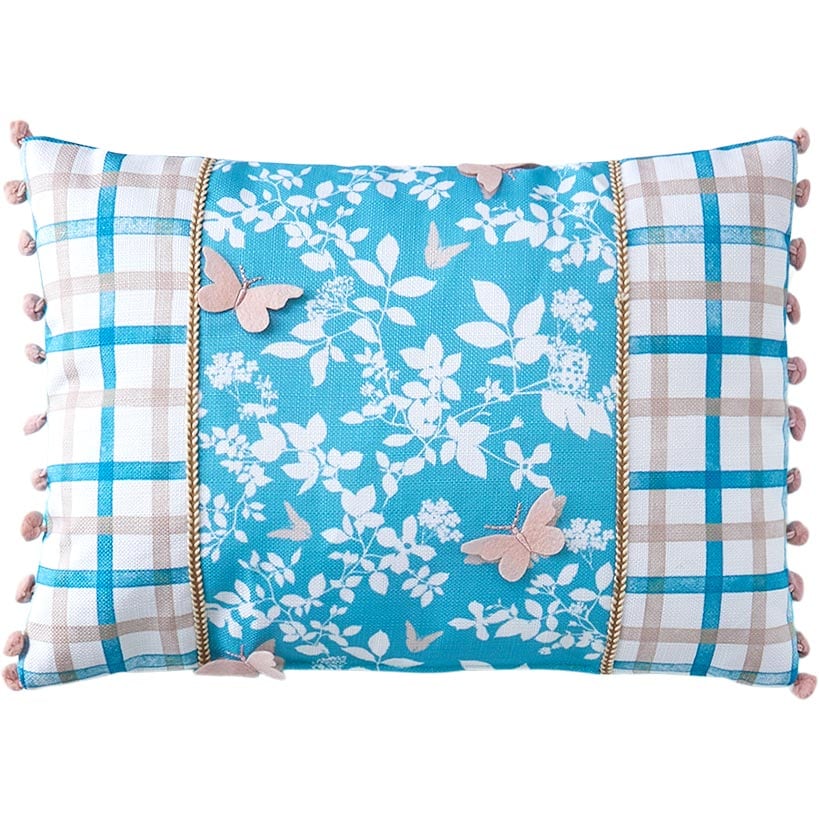 Spring Themed Embroidered Decorative Pillow