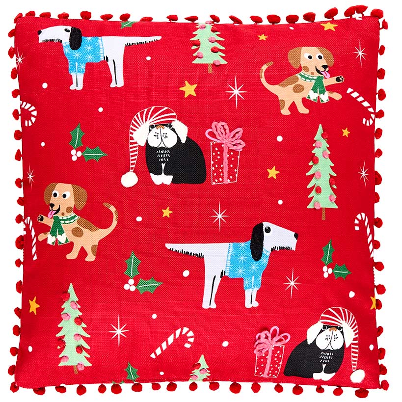 Puppy-Themed Embroidered Accent Pillows