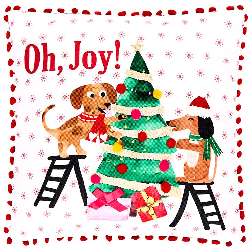 Puppy-Themed Embroidered Accent Pillows