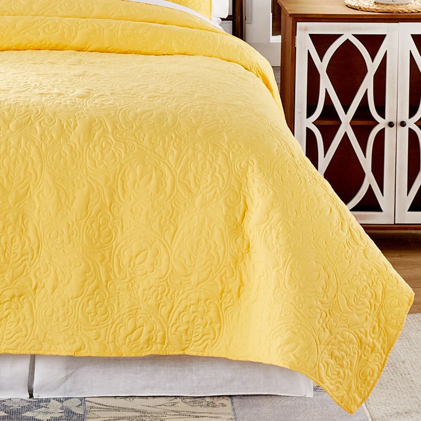 Quilted Paisley Sham Vibrant Yellow