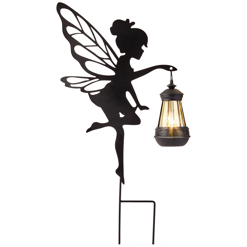 Fairy Silhouette Stake With Solar Lantern