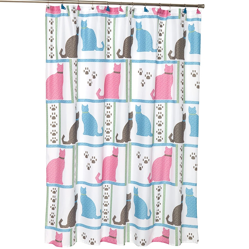 Cat Paw Print Shower Curtain or Valance