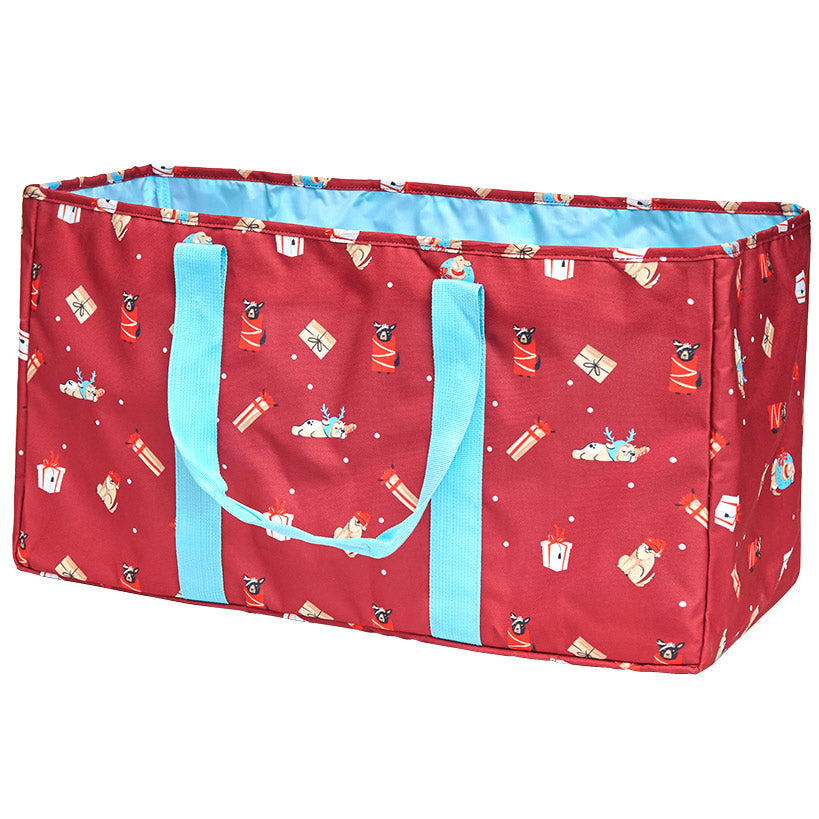 Festive Holiday Household Utility Tote Bag with Handles