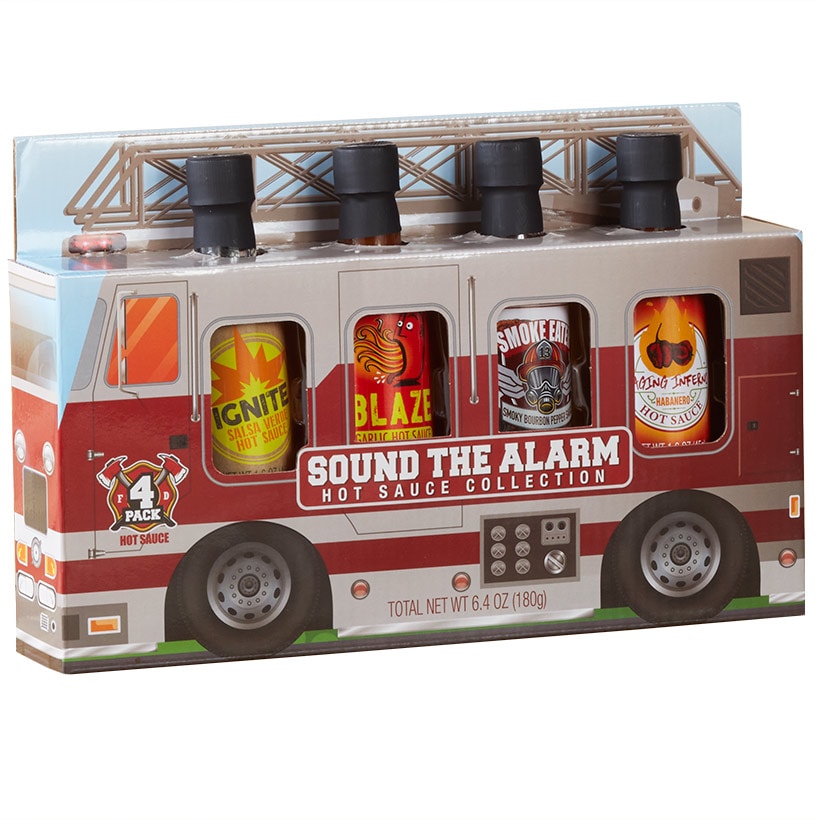 4-Pc. Firetruck or Food Truck Hot Sauce Gift Set