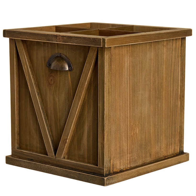 Silverware and Napkin Wood Caddy