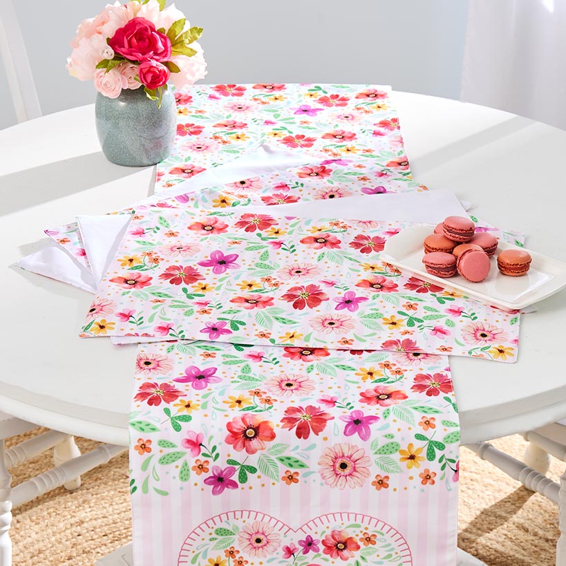 Floral Heart Set of 4 Placemats or Table Runner#select-item_set-of-4-placemats