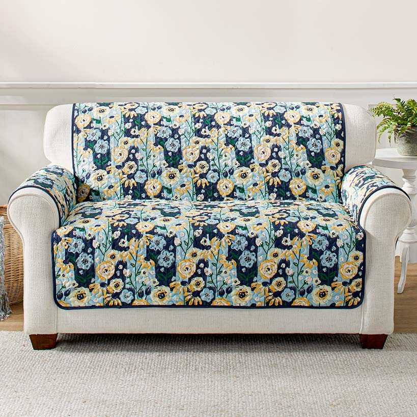 Blue & Yellow Floral Furniture Covers