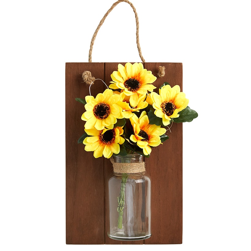 Lighted Flower Wall Sconce - Hydrangea, Sunflower, or White