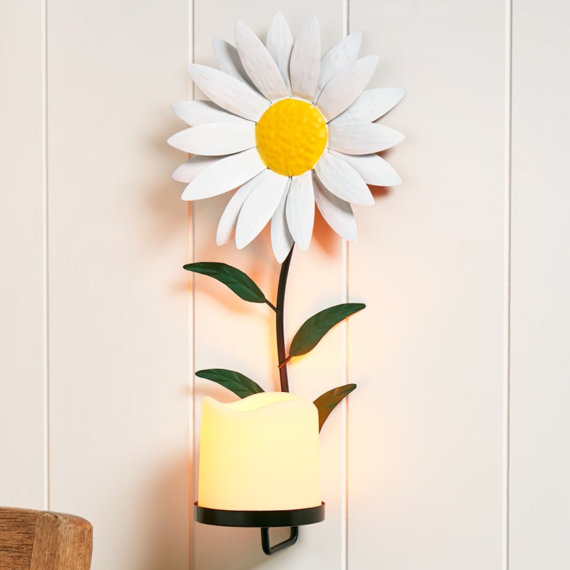 Sconce Flower LED Candle In Daisy Forget Me Not Hibiscus Or Sunflower#select-flower_daisy