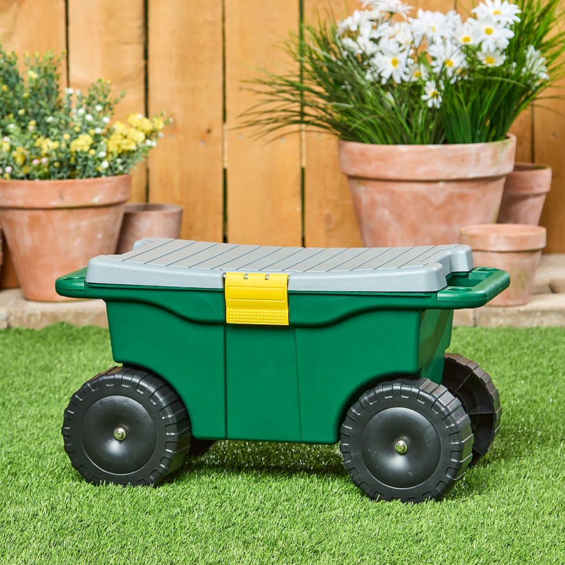 Mobile Garden Cart with Tool Storage and Tray
