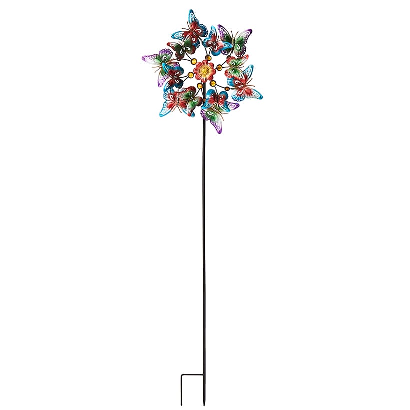 Garden Wind Spinner Stakes with Ladybug, Hummingbird, and Butterfly