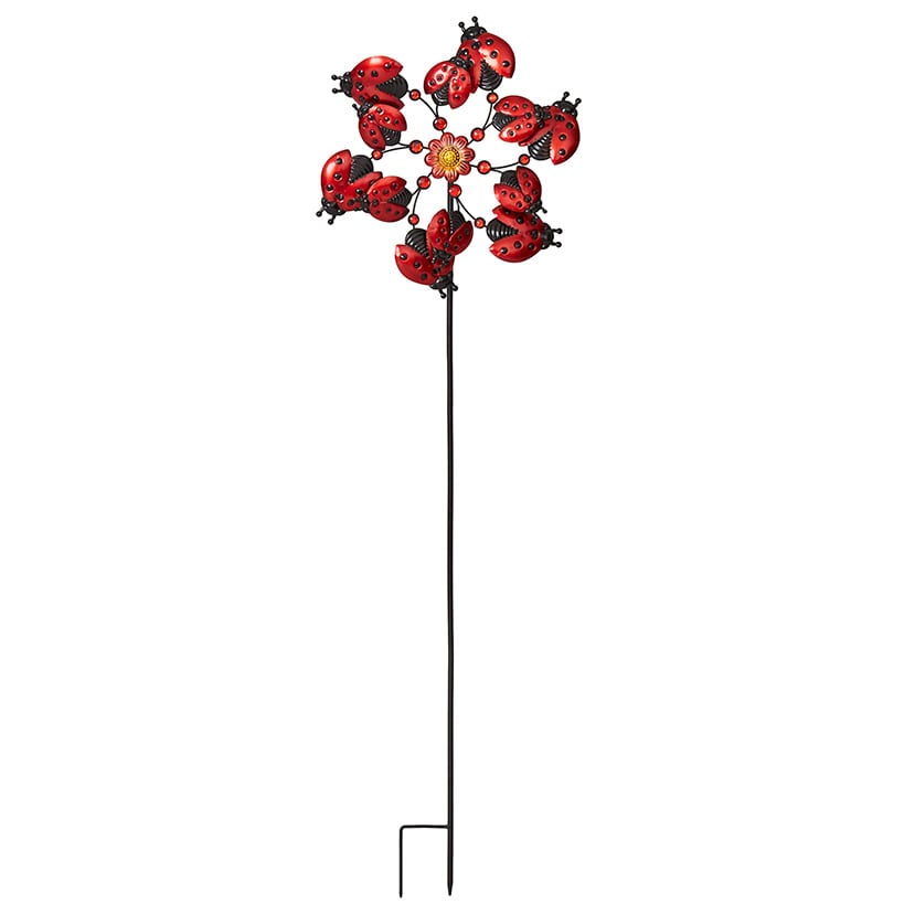 Garden Wind Spinner Stakes with Ladybug, Hummingbird, and Butterfly