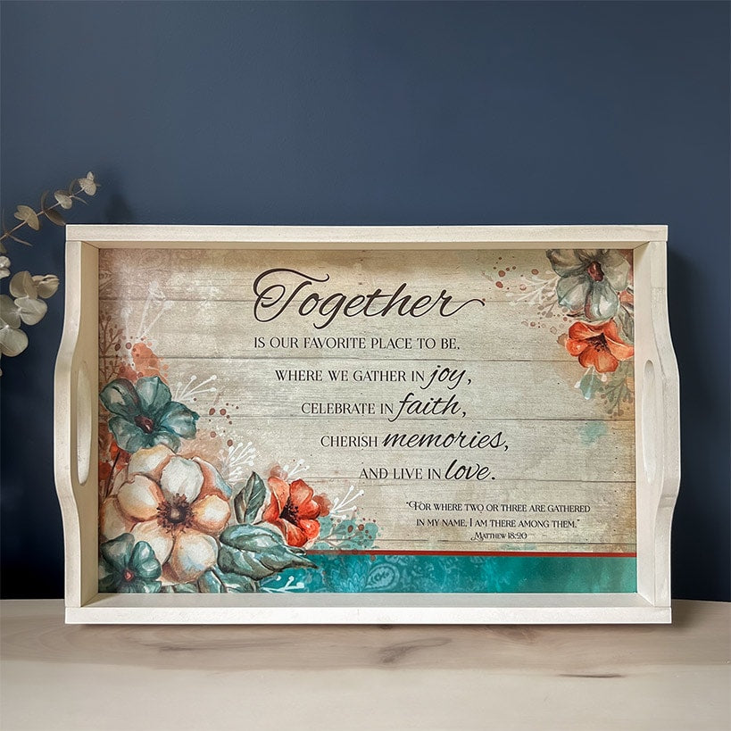 Gather Together Collection - Pie Plate, Wall Cross, Measuring Spoons, Tray