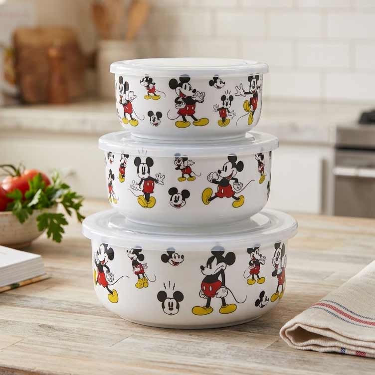 Mickey Mouse Pyrex Food Storage Containers - Set of 3