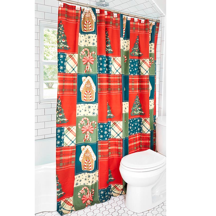 Christmas Patchwork Shower Curtain