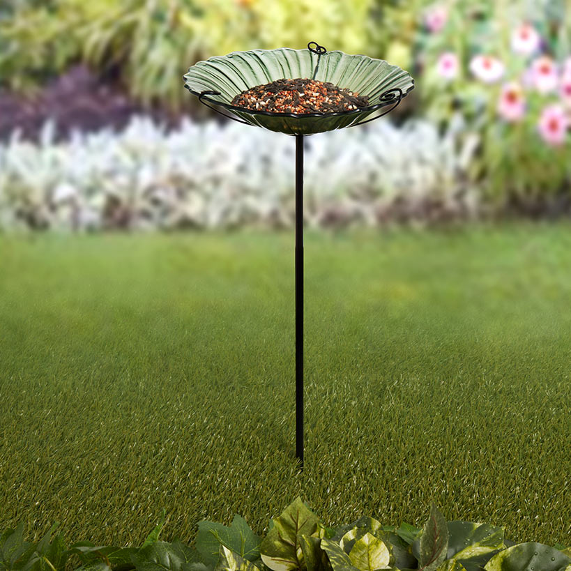 Glass Garden Stake Birdbaths